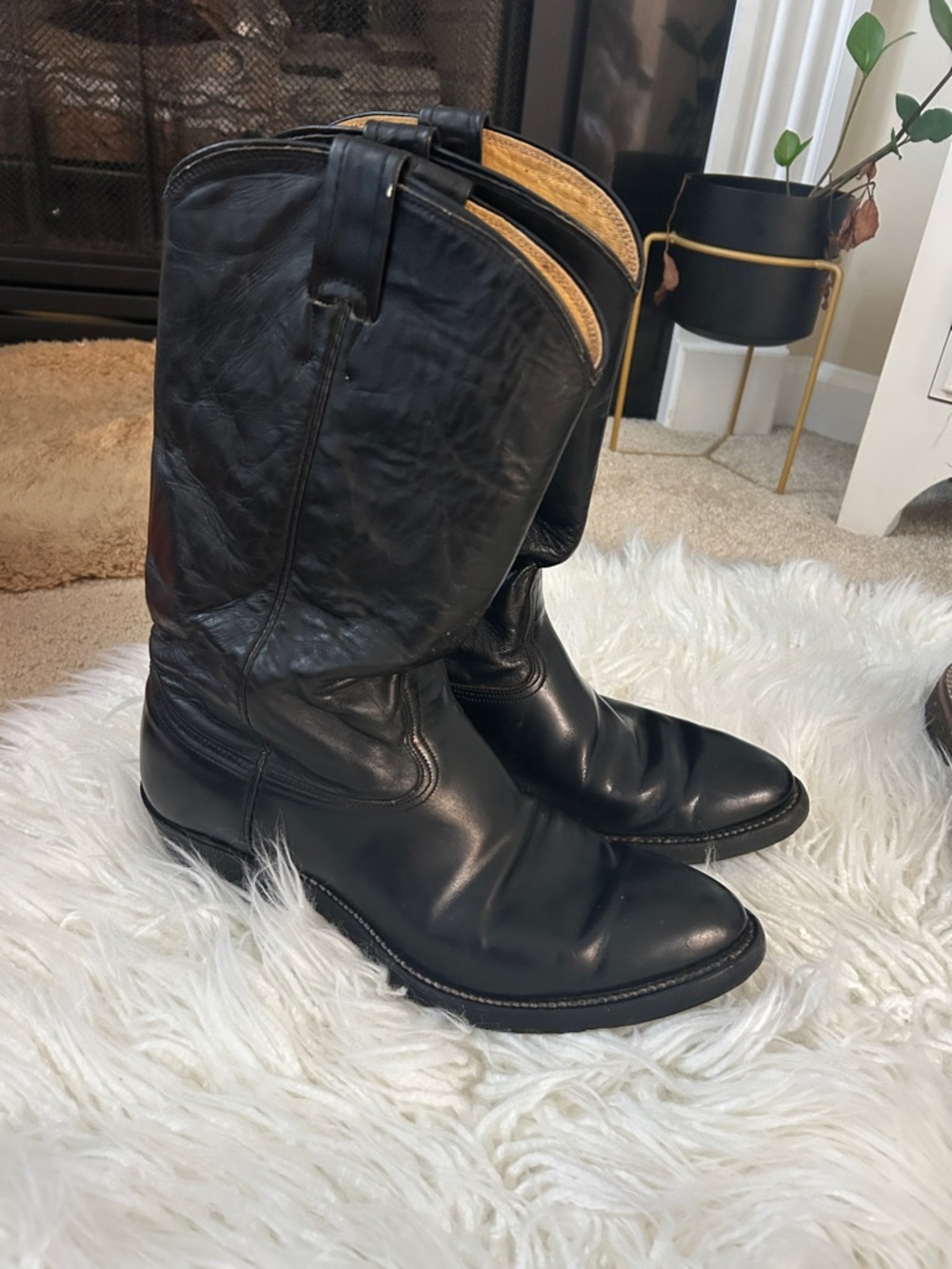 Vintage leather Nocona mens cowboy boots 9 1/2